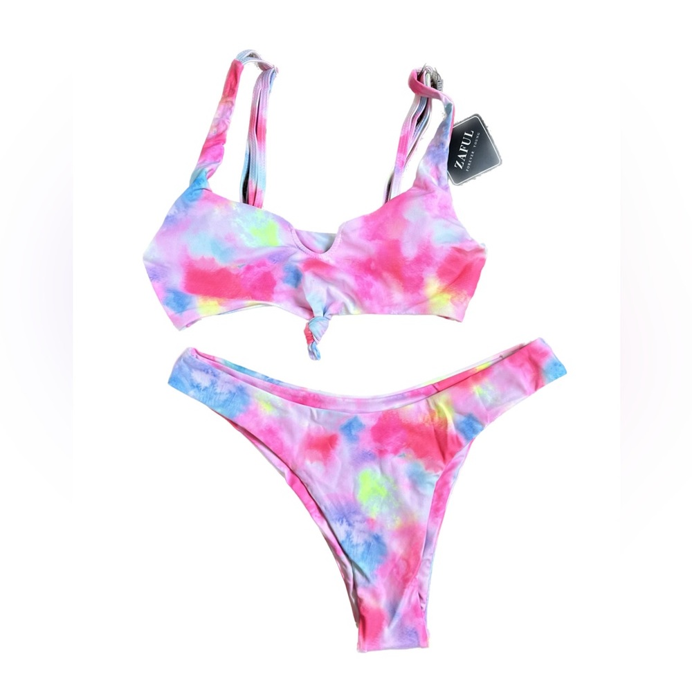 NWT Zaful Tie-Dye Colorful Bikini